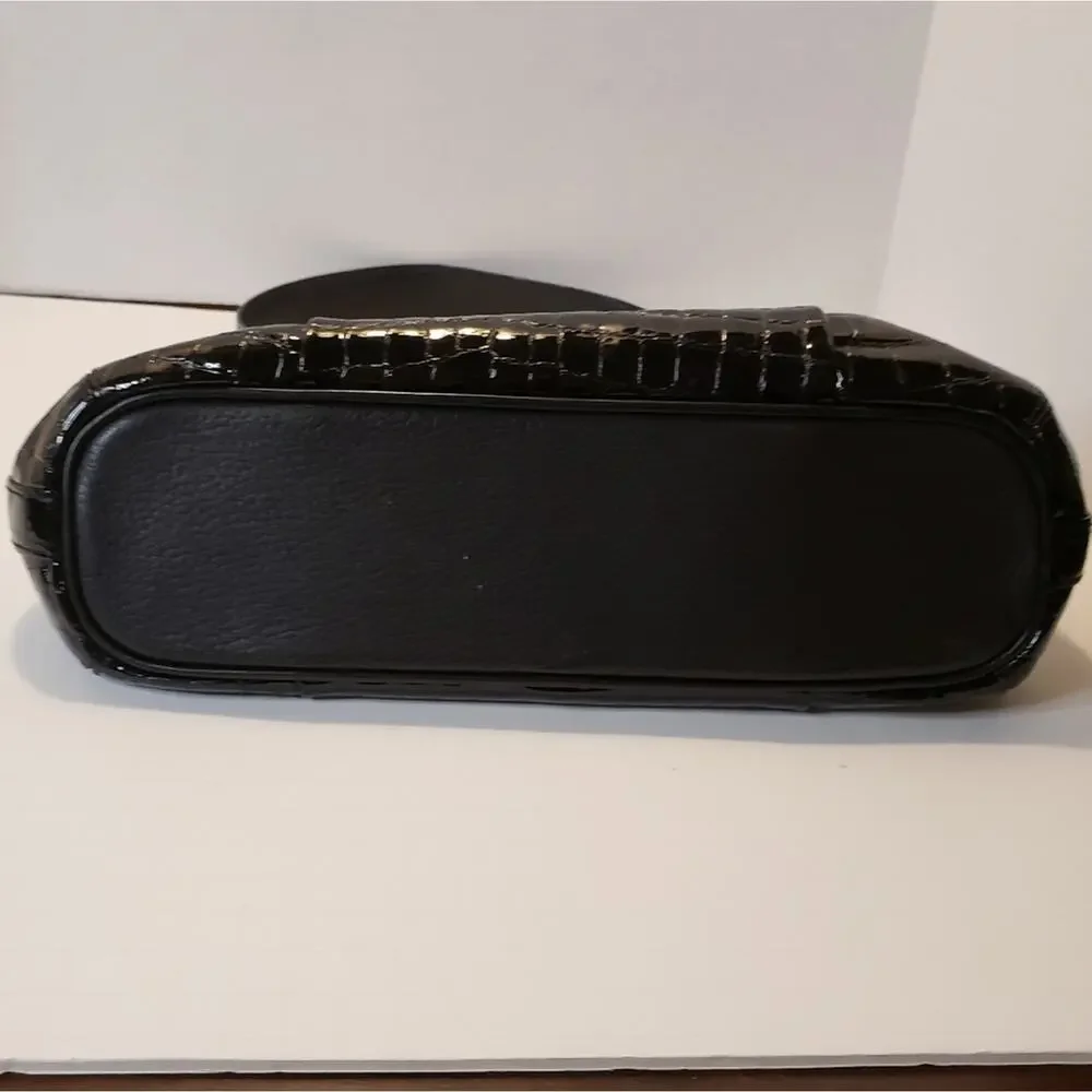 Brighton Black Alligator Leather Shoulder Bag